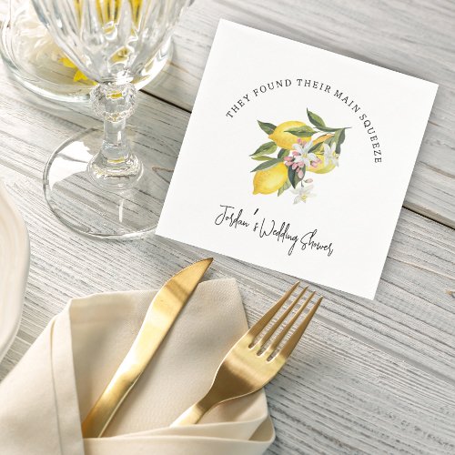 Lemons and Flowers Wedding or Bridal Shower Napkins