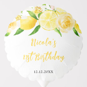 Lemons and Foliage Birthday Balloon