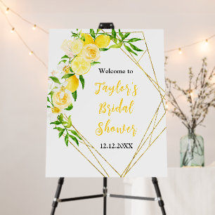 Lemons and Foliage Bridal Shower Welcome Sign