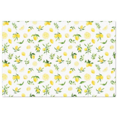 Lemons and Foliage Pattern Tissue Paper