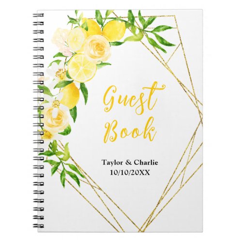 Lemons and Foliage Wedding Guest Book