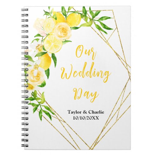 Lemons and Foliage Wedding Planner Notebook