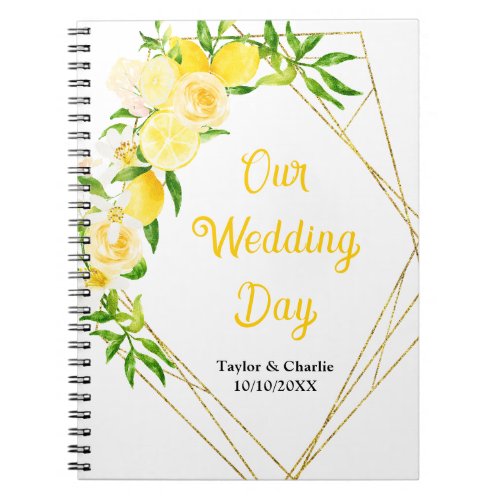 Lemons and Foliage Wedding Planner Notebook