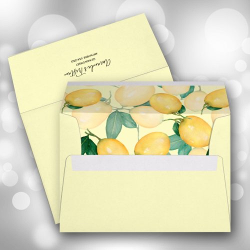 Lemons and Greenery Envelopes 5 x 7