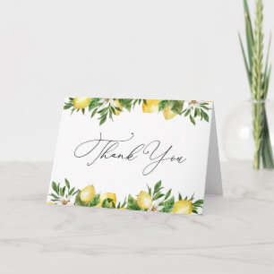Lemons and Greenery Thank You Note Card