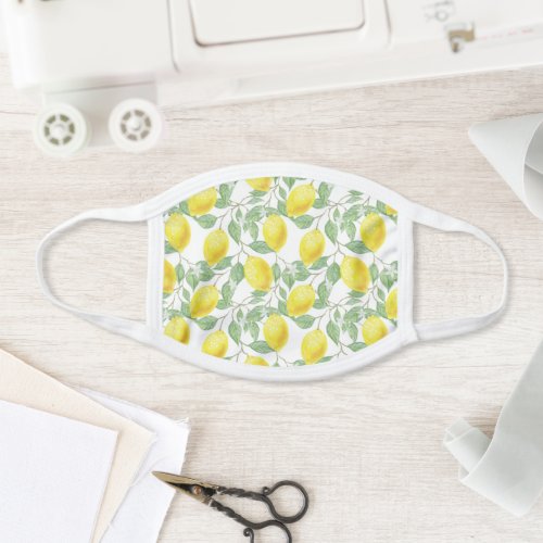 Lemons and Leaves All_Over Print Face Mask