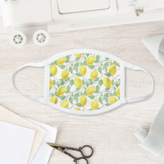 Lemons and Leaves All-Over Print Face Mask