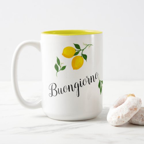 Lemons and Leaves Buongiorno Coffee Mug