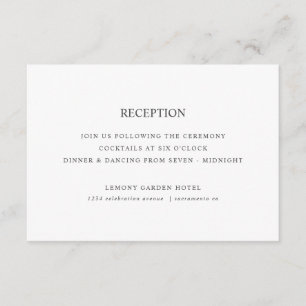 Lemons and leaves classic WEDDING RECEPTION Enclosure Card