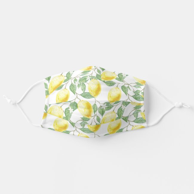 Lemons and Leaves Cloth Face Mask