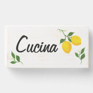 Lemons and Leaves Cucina (kitchen) sign
