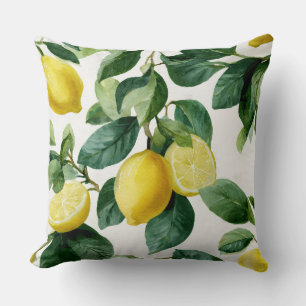 Lemons And Leaves Decorative Throw Pillow