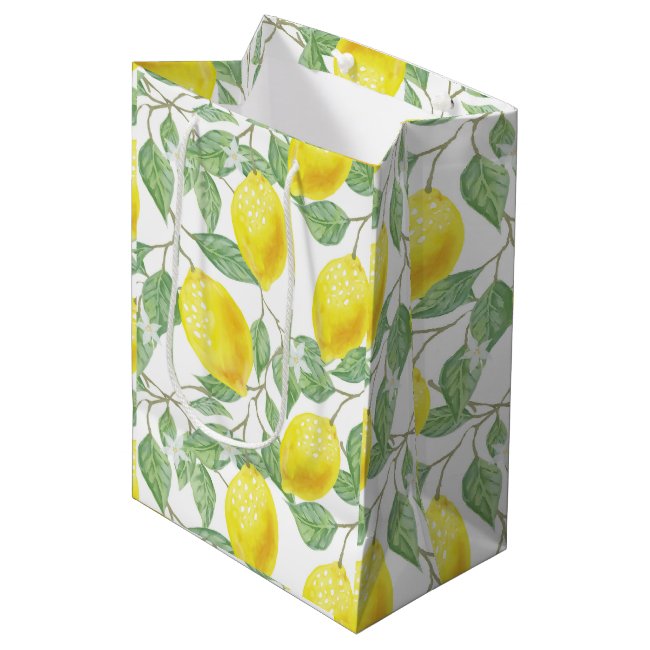 Lemons and Leaves Design Gift Bag