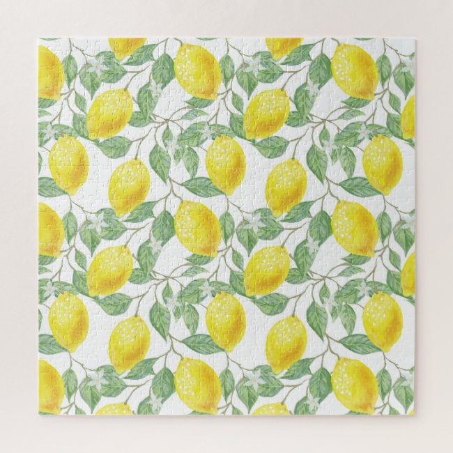 Lemons and Leaves Design Jigsaw Puzzle