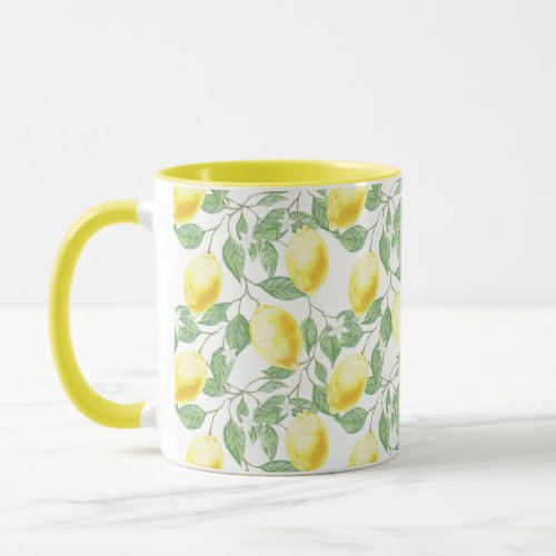 Lemons and Leaves Design Mug