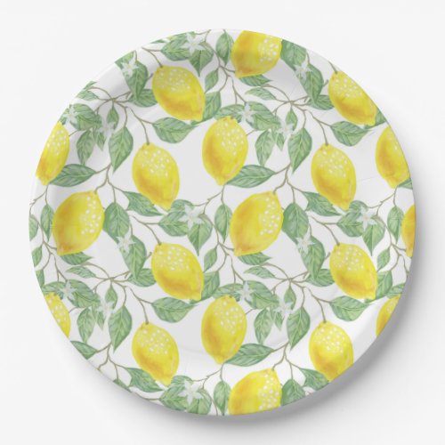 Lemons and Leaves Design  Paper Plates