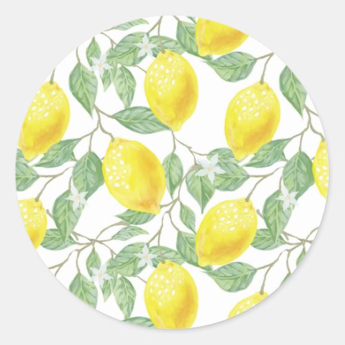 Lemons and Leaves Design Sticker