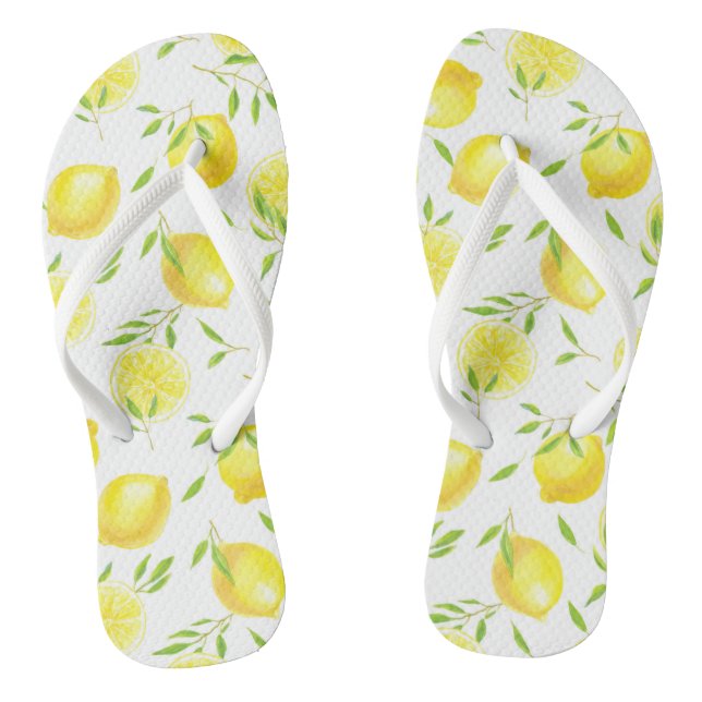 Lemons and leaves flip flops (Footbed)