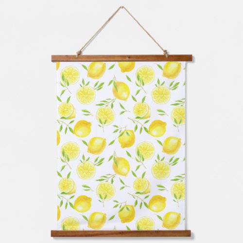 Lemons and leaves hanging tapestry