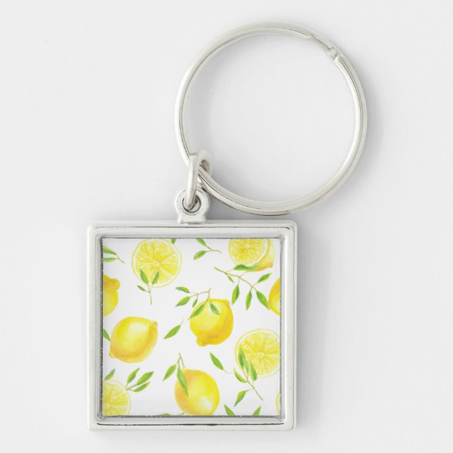 Lemons and leaves keychain (Front)