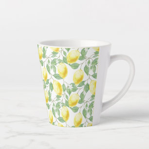 Lemons and Leaves Latte Mug