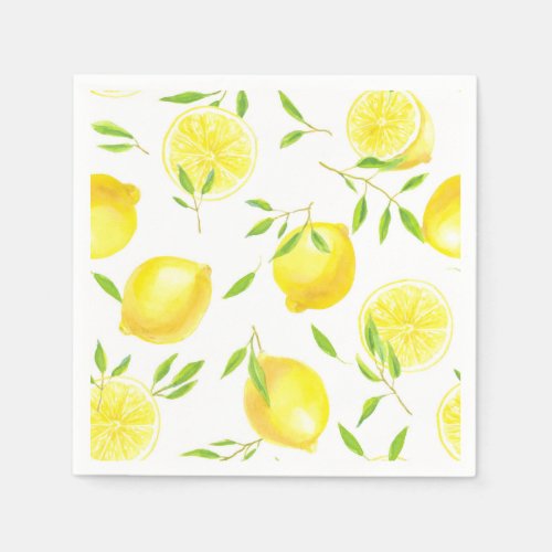 Lemons and leaves napkins