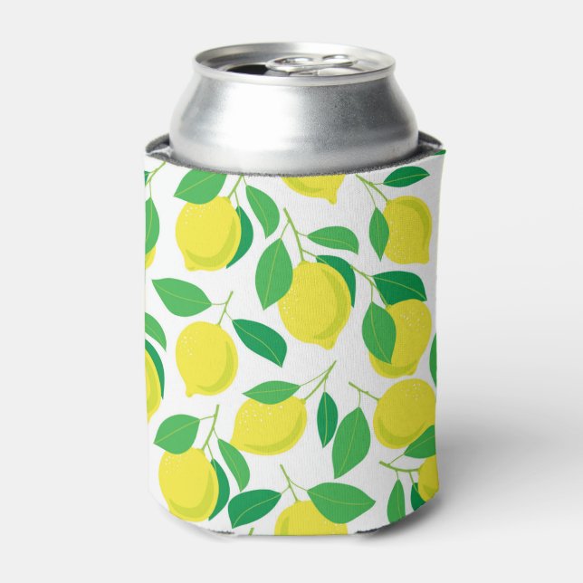 Lemons and leaves pattern can cooler (Can Front)