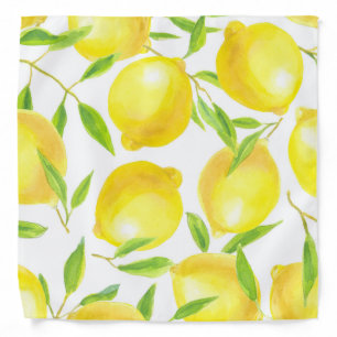 Lemons and leaves pattern design bandana