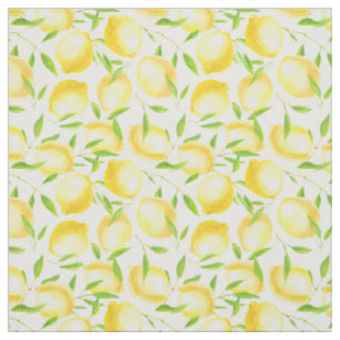 Lemons and leaves  pattern design fabric