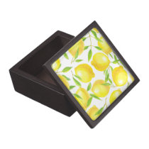 Lemons and leaves  pattern design gift box