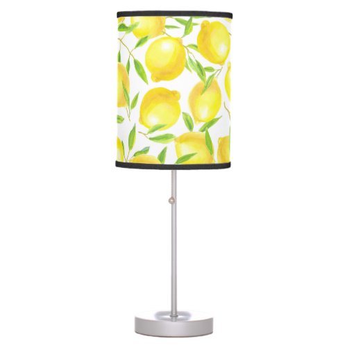 Lemons and leaves  pattern design table lamp