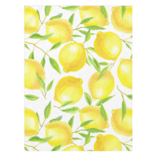 Lemons and leaves  pattern design tablecloth