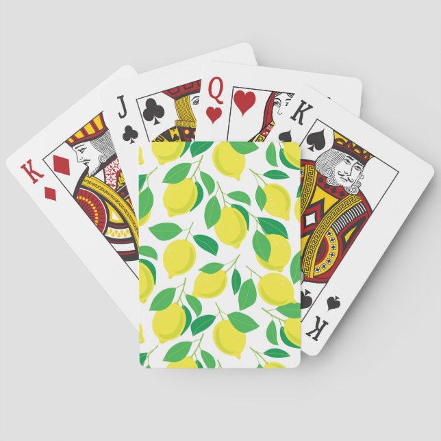 Lemons and leaves pattern poker cards (Back)