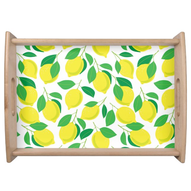 Lemons and leaves pattern serving tray (Front)