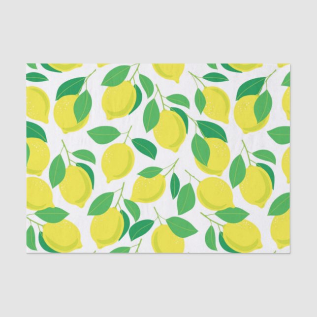 Lemons and leaves pattern tissue paper (Front)
