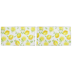 Lemons and leaves pillow case