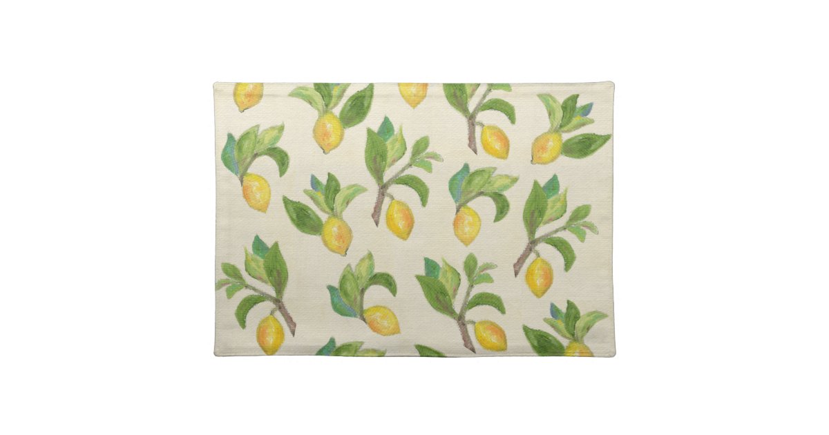 Lemons and Leaves placemat Zazzle