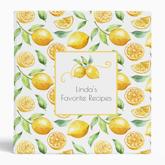 Lemons and Leaves Recipe Binder |