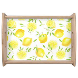Lemons and leaves serving tray