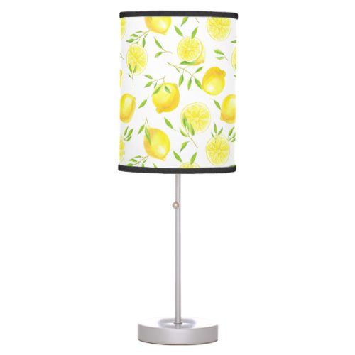 Lemons and leaves table lamp