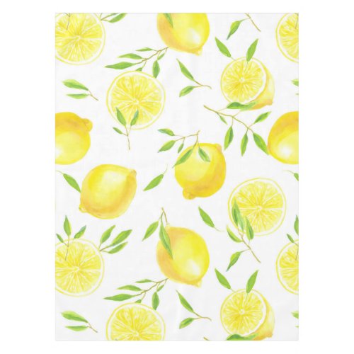 Lemons and leaves tablecloth