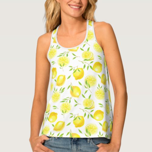 Lemons and leaves tank top