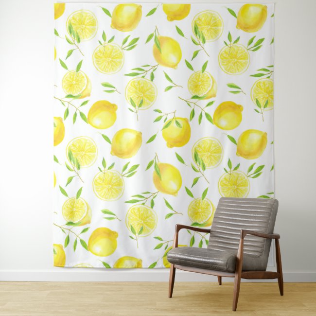 Lemons and leaves tapestry