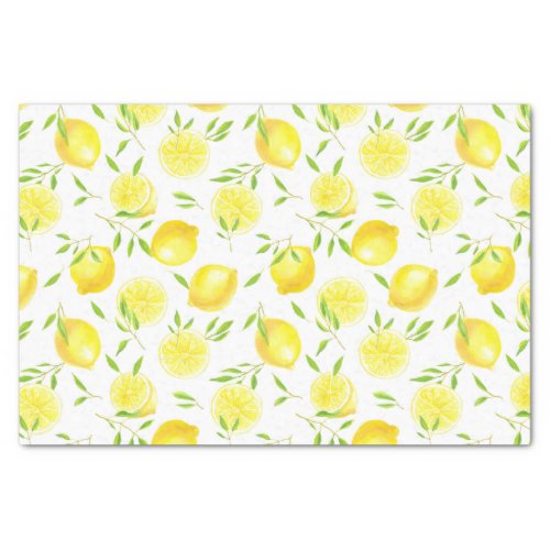 Lemons and leaves tissue paper