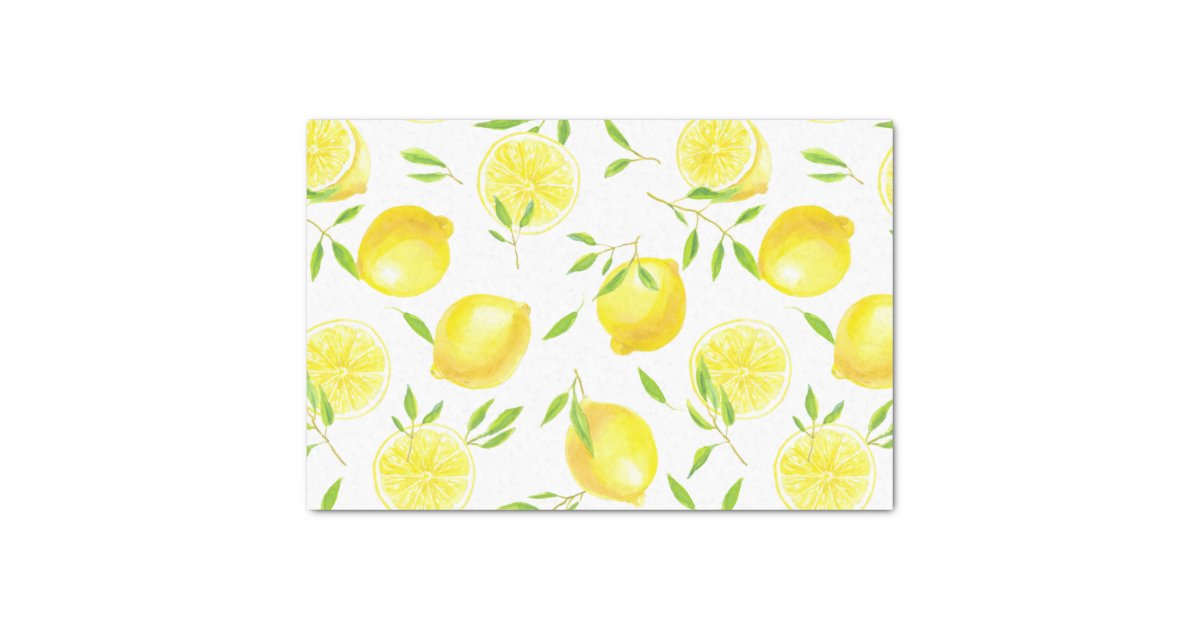 Lemons and leaves tissue paper | Zazzle