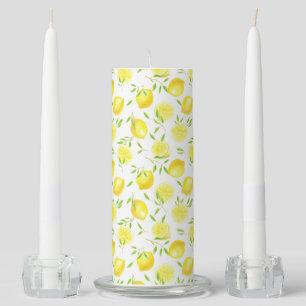Lemons and leaves unity candle set