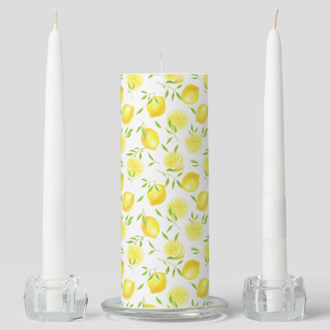 Lemons and leaves unity candle set (Front)