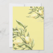 Lemons and leaves  watercolor botanical wedding invitation (Back)