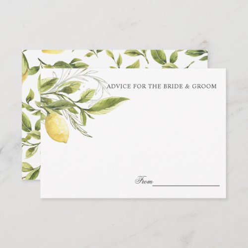 Lemons and leaves Wedding Advice or recipe Invitation