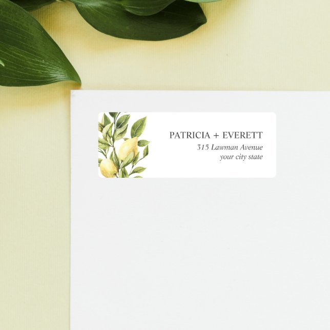 Lemons and LEAVES | Wedding Return Label (Creator Uploaded)